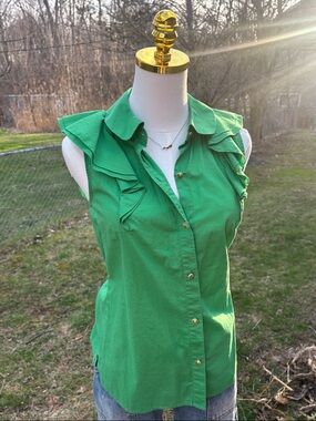 Juicy Couture Emerald Ruffle Detail Blouse